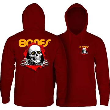 Powell Peralta Skull & Sword Mid-Weight Pullover Hoodie - Maroon