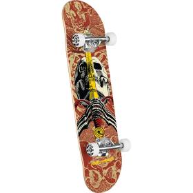 Powell Peralta Skull & Sword Birch Complete Skateboard - Khaki/Burgundy 7.5x28.65