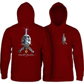 Powell Peralta Skull & Sword Mid-Weight Pullover Hoodie - Maroon