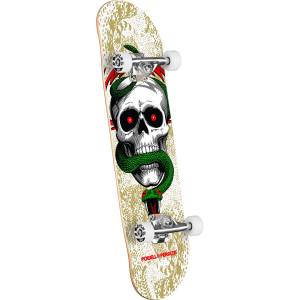 Powell Peralta Skull & Snake Birch Complete Skateboard - White/Metallic Gold 7.75x31.08