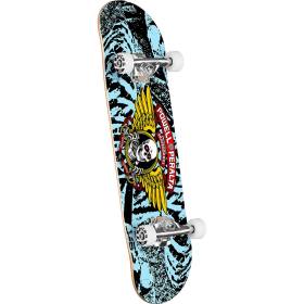 Powell Peralta Winged Ripper Birch Complete Skateboard - Black/Light Blue 7x28