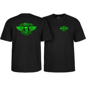 Powell Peralta Winged Ripper Green Blacklight T-Shirt - Black