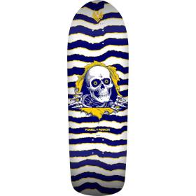 9.7x31.32 Powell Peralta Ripper 6 Flight Shaped 280 Deck - White/Blue