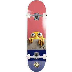 Push Peek Over 1st Push Soft Top Mini Complete Skateboard - Pink/Blue 7x29