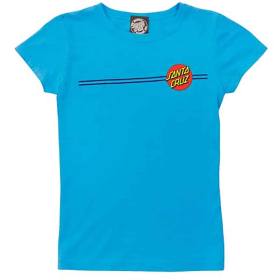 Santa Cruz Girls Classic Dot Youth Fitted T-Shirt - Turquoise