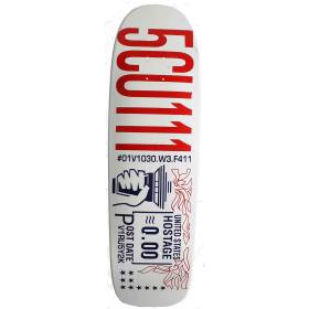 9.25x32.25 Scum Skates Postal Series The Torch Shaped Skateboard Deck - White