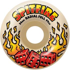 54mm 99a Spitfire Formula Four Hot Hand Radial Full Wheels - Natural