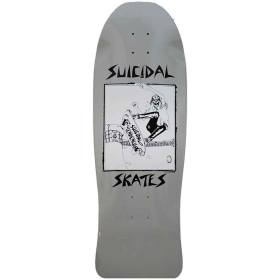 10.125x30.325 Suicidal Skates Pool Skater 80s Re-Issue  Deck - Cool Grey Full Dip