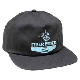 The Heated Wheel Fiber Rider Velcro Strap Unstructured Hat - Black