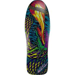 10.625x31.75 Tracker Lester Kasai Fireball Re-issue Deck - Turquoise Stain