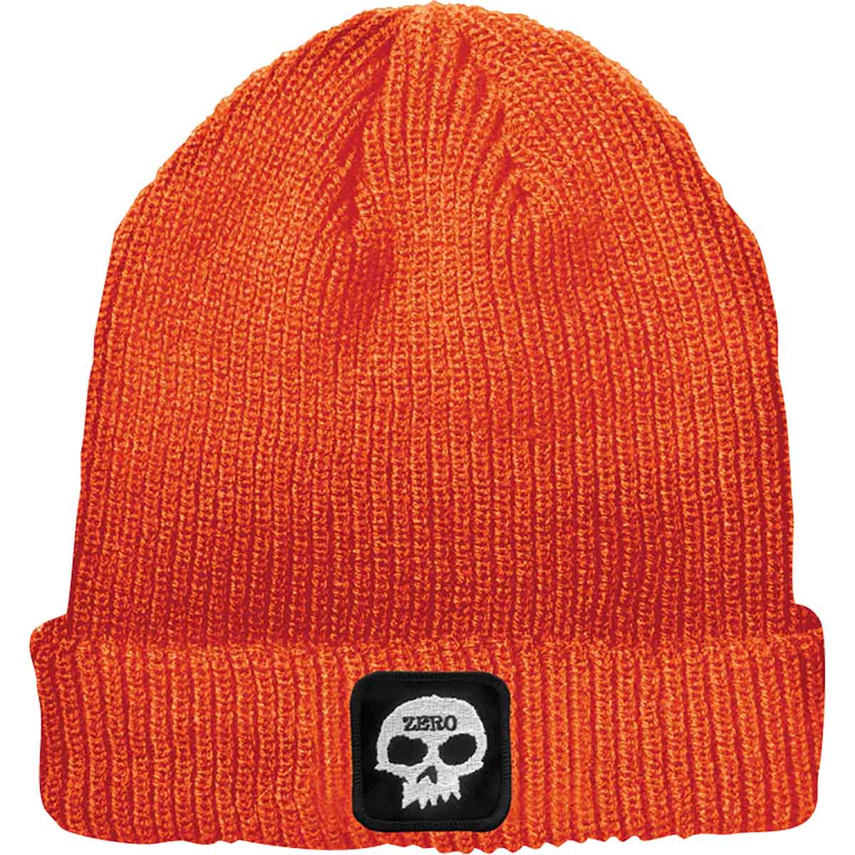 Zero Skateboards Single Skull Patch Cuff Beanie - Orange