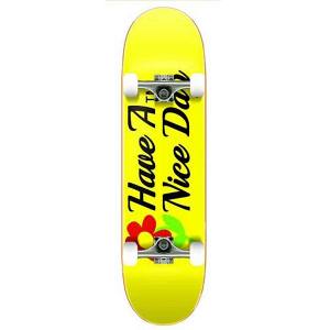 ATM Click Have A Nice Day Complete Skateboard - Yellow 7.75x31.5