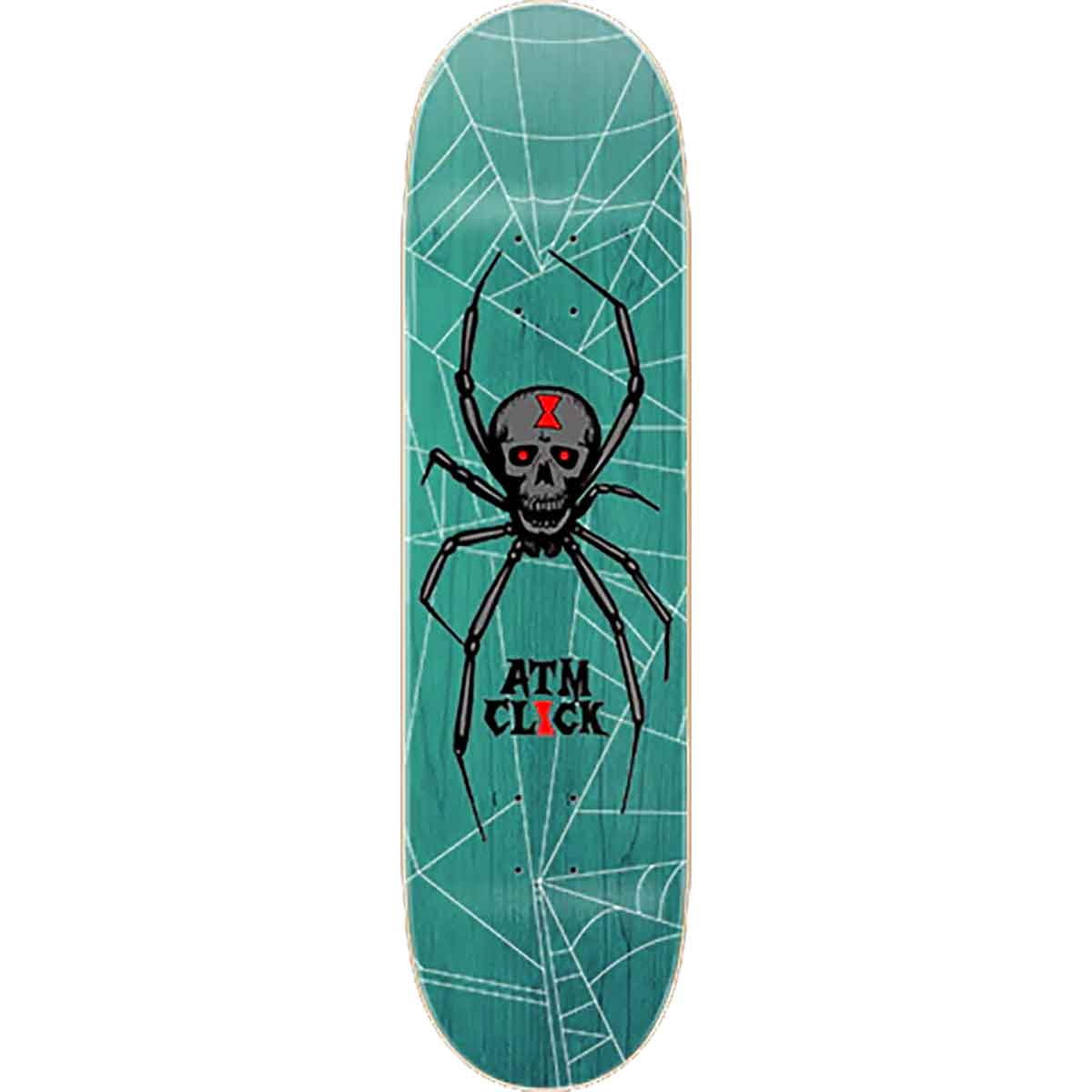 ATM Click Spider Skateboard Deck - Teal Stain 8x31.75 | SoCal