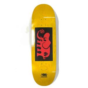9.5x32.5 Black Label Elephant Block Red Egg Shaped Deck - Yellow Stain
