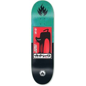 8.25x32.12 Black Label Elijah Akerley Black Cat Deck - Teal Stain