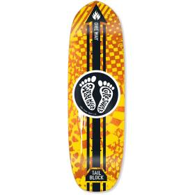 9.75x32.825 Black Label Jason Adams Curb Surfer Shaped Deck - Yellow/Orange Stain