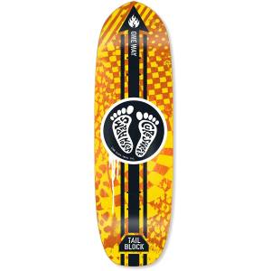 9.75x32.825 Black Label Jason Adams Curb Surfer Shaped Deck - Yellow/Orange Stain