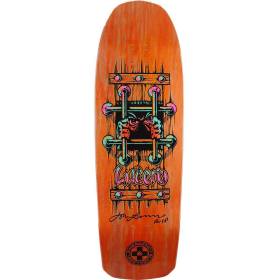 10x32.875 Black Label John Lucero OG Bars Cross Shaped Deck - Signed - Orange Stain