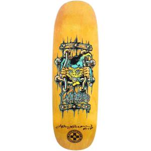 9.5x32.125 Black Label John Lucero X2 Tugboat Shaped Deck - Signed - Yellow Stain