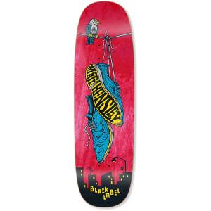 9.5x32.125 Black Label Matt Hensley Wing Tips Tugboat Shaped Deck - Red Stain