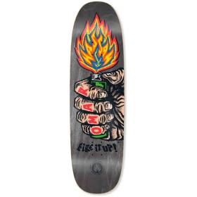 9.25x32.25 Black Label Omar Hassan Fire It Up Black Widow Shaped Deck - Blue Stain