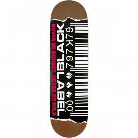 8.25x32.12 Black Label Ripped Barcode Deck - Brown Stain