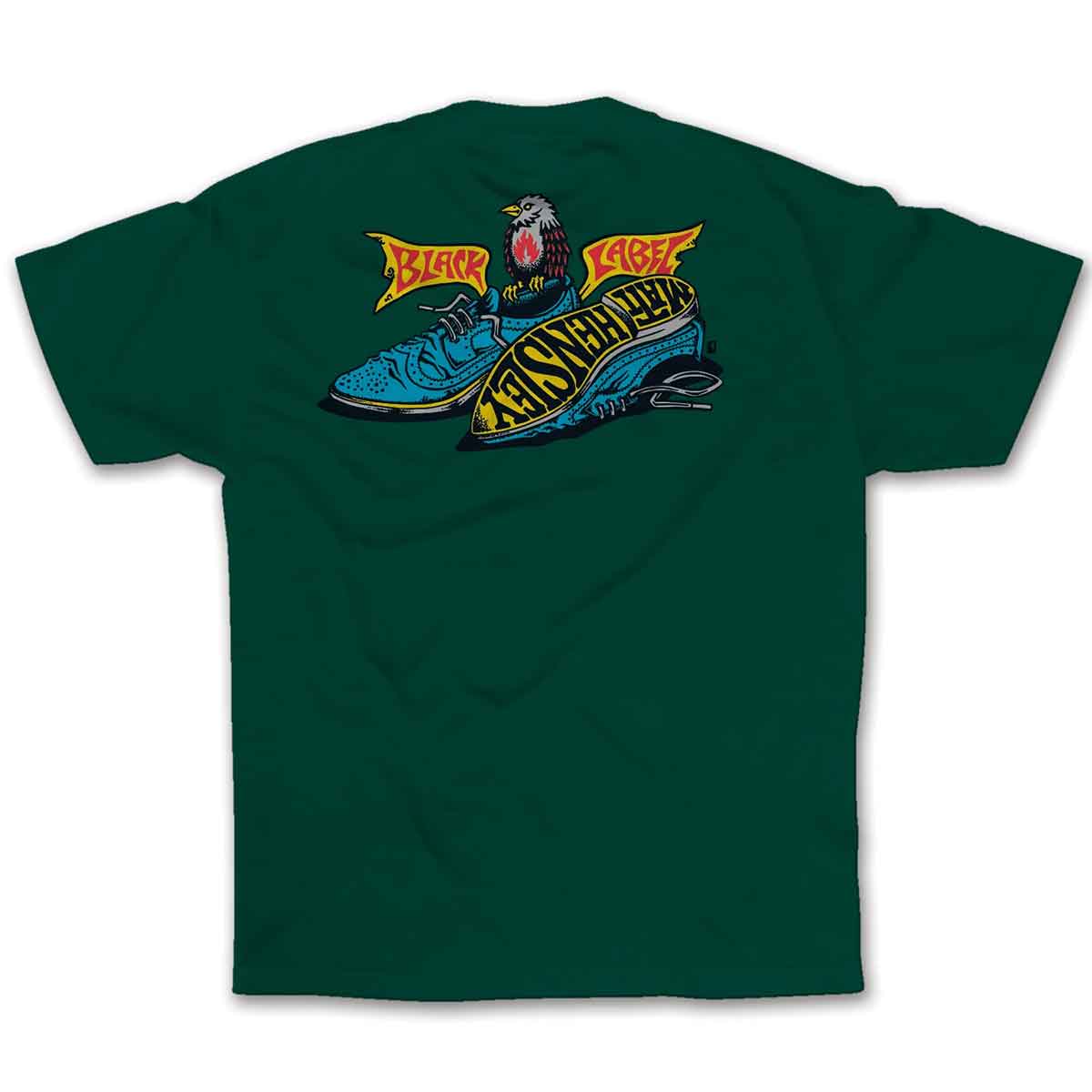 Black Label Skateboards Matt Hensley Wingtips T-Shirt -Forest