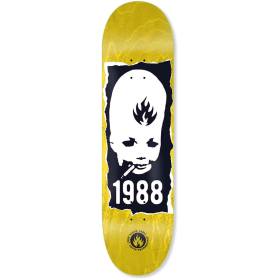 9x32.62 Black Label Thumbhead Torn Deck - Yellow Stain
