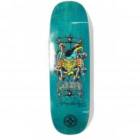 9.5x32.125 Black Label John Lucero X2 Tugboat Shaped Deck - Signed - Aqua Stain