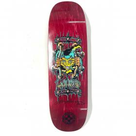 9.5x32.125 Black Label John Lucero X2 Tugboat Shaped Deck - Signed - Burgundy Stain
