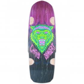10.125x32.1.12 Blockhead Chris Lambert Wolf Pup Shaped Deck - Black/Purple Fade Stain