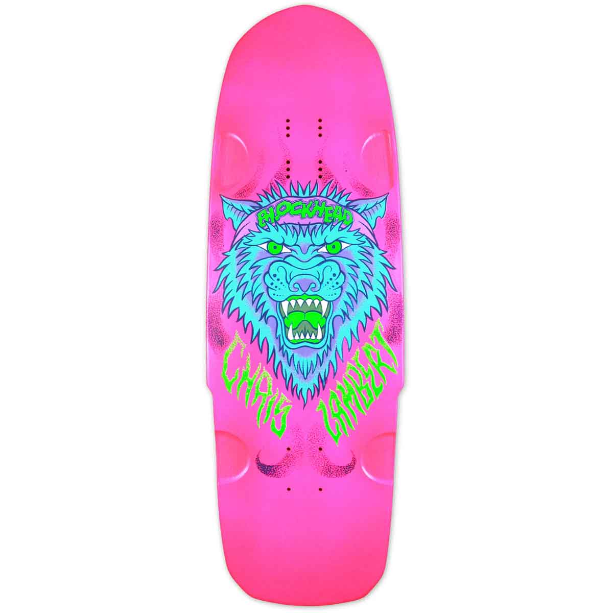 Blockhead Chris Lambert Wolf Pup Shaped Skateboard Deck - Pink