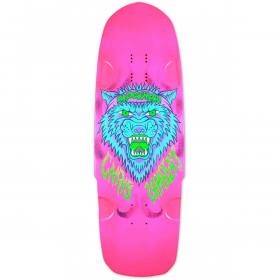 10.125x32.1.12 Blockhead Chris Lambert Wolf Pup Shaped Deck - Pink Fluorescent Dip