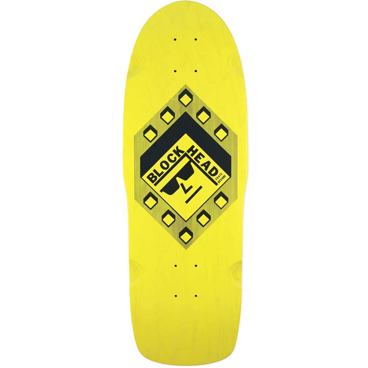 Blockhead Cubed 1984 Prototype Re-Issue Skateboard Deck - Yellow