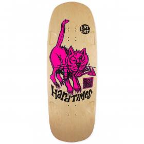 11x32.125 Blockhead Hard Times Fat Cat Shaped Deck - Natural/Pink