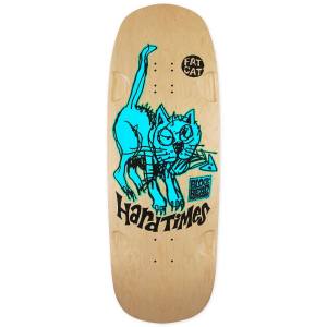11x32.125 Blockhead Hard Times Fat Cat Shaped Deck - Natural/Teal