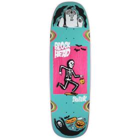 9.2x31.9 Blockhead Kristian Svitak Modern Shaped Deck - Magenta Stain/Turquoise