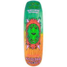 9x31.875 Blockhead Laban Switchface Modern Shaped Deck - Teal/Orange Bleed Stain