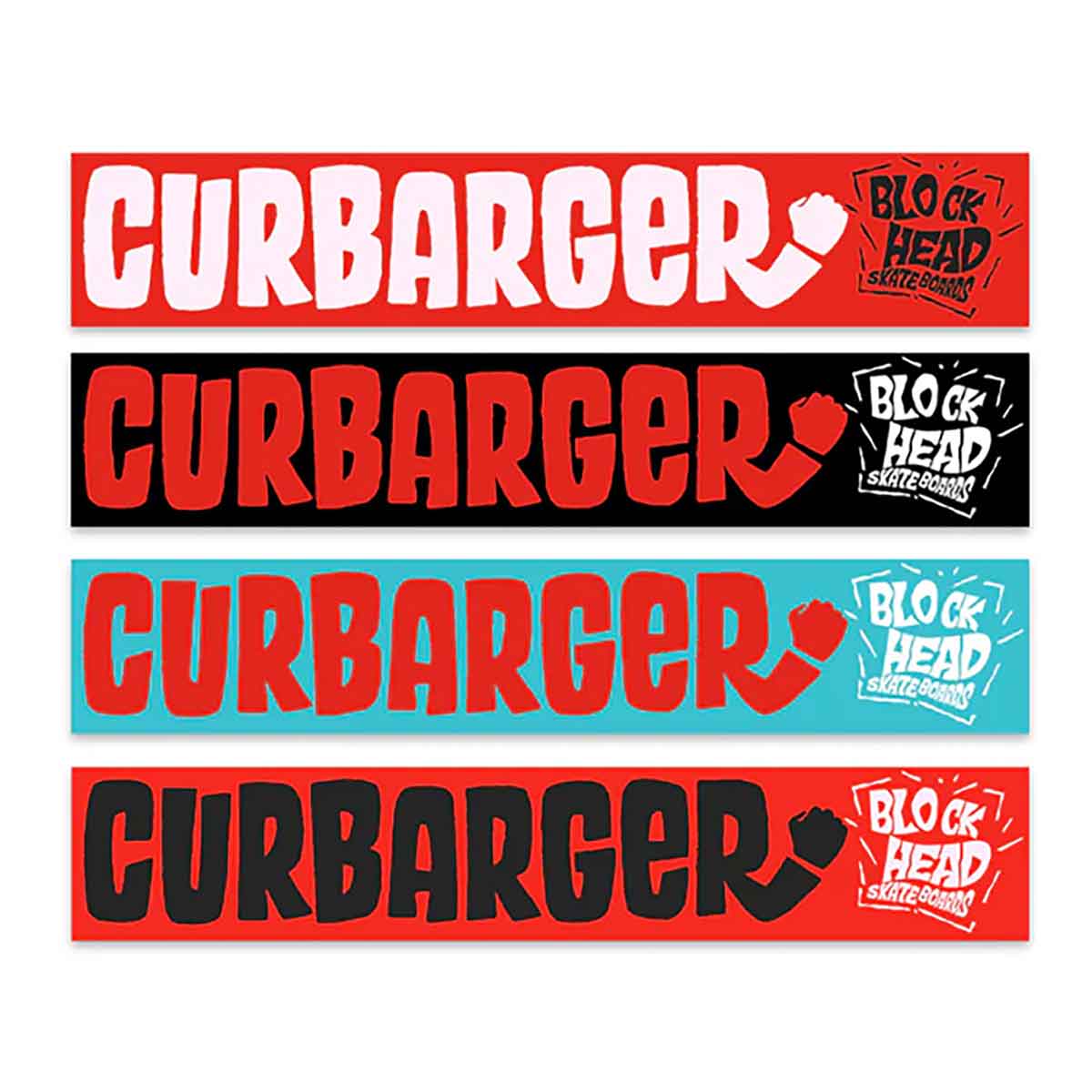 Blockhead Skateboards Curbarger Sticker - Assorted Colors Large 5