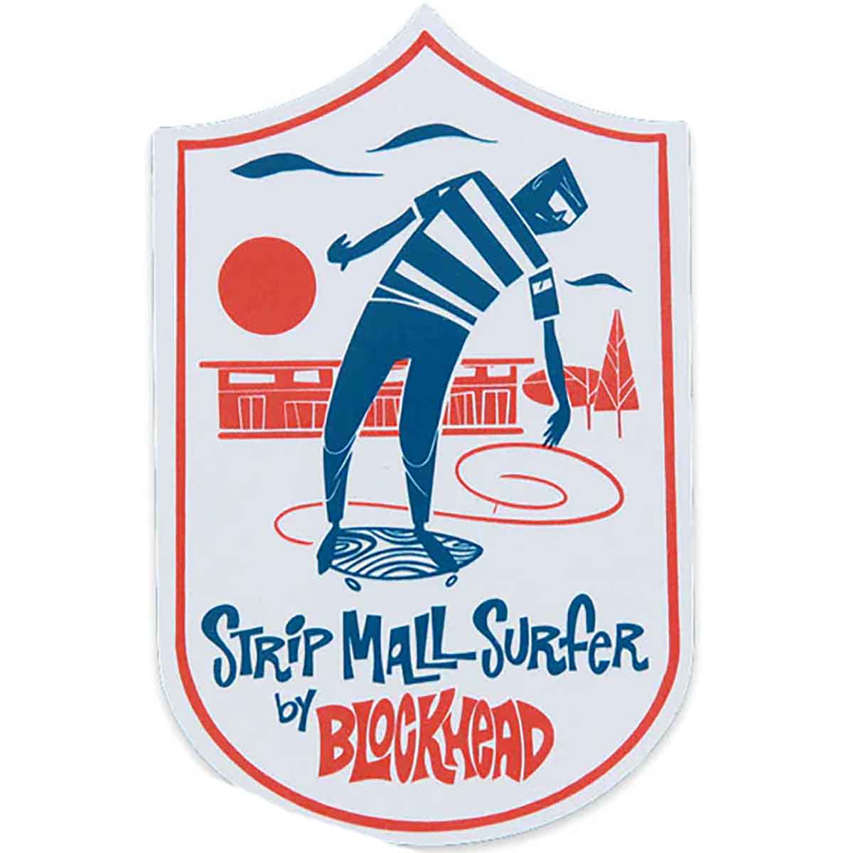 Blockhead Skateboards Sidewalk Surfer Sticker - White 3.25