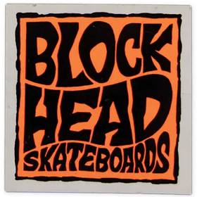 Blockhead Vintage Square Logo Sticker - 2.5" Black/Orange