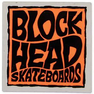 Blockhead Vintage Square Logo Sticker - 2.5" Black/Orange