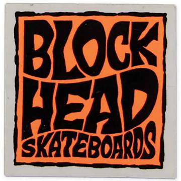 Blockhead Skateboards Vintage Square Logo Sticker - 2.5