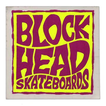 Blockhead Skateboards Vintage Square Logo Sticker - 2.5