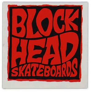 Blockhead Vintage Square Logo Sticker - 2.5" Red/Black