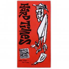 Blockhead Hard Times II Sticker - Red 4" x 2"