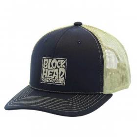 Blockhead Stacked Logo Mesh Trucker Hat - Black/Grey