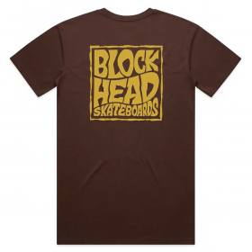 Blockhead Stacked Logo T-Shirt - Brown