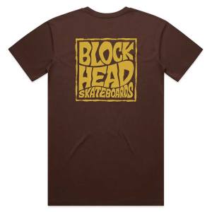 Blockhead Stacked Logo T-Shirt - Brown