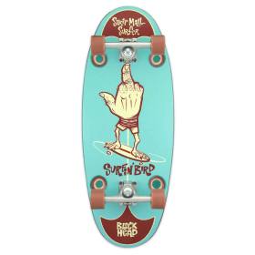 Blockhead Surfin’ Bird Strip Mall Surfer Premium Complete Skateboard Kit - Blue 11x29